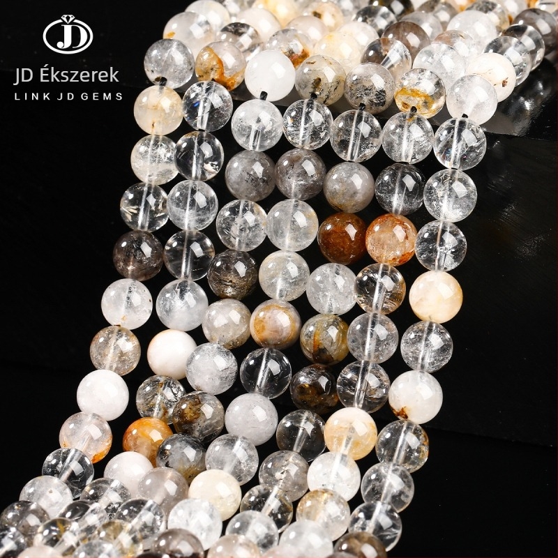 Jingde Jewelry Természetes csillogó gyémánt gyöngyök, kézzel készített DIY ékszerkiegészítők, félkész kristálygyöngyök, szórt típusú gyöngyök