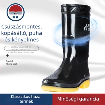 Uniszex PVC esőcsizmák középmagasságú, munkához