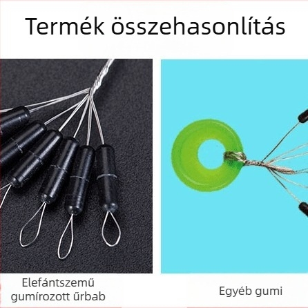 Gumi Space Bead horgászathoz, ovális hengeres forma, csomag 6+1