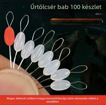 Átlátszó szilikon űrgyöngy – egyenes oszlop alakú, 7+1 darabos halászati damil készlet
