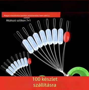 Átlátszó szilikon űrgyöngy – egyenes oszlop alakú, 7+1 darabos halászati damil készlet