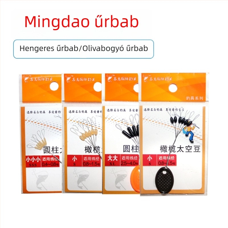 Gumiból készült olíva alakú hengeres távtartó gyöngyök horgászathoz