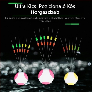 Pamut horgászzsinór-készlet csúszó úszókkal, pamutszálú csomókkal, dupla fél üregű gyöngyökkel hosszú dobásokhoz, dupla pozíciózáró — Anyag: selyem virág; Eredet: Más