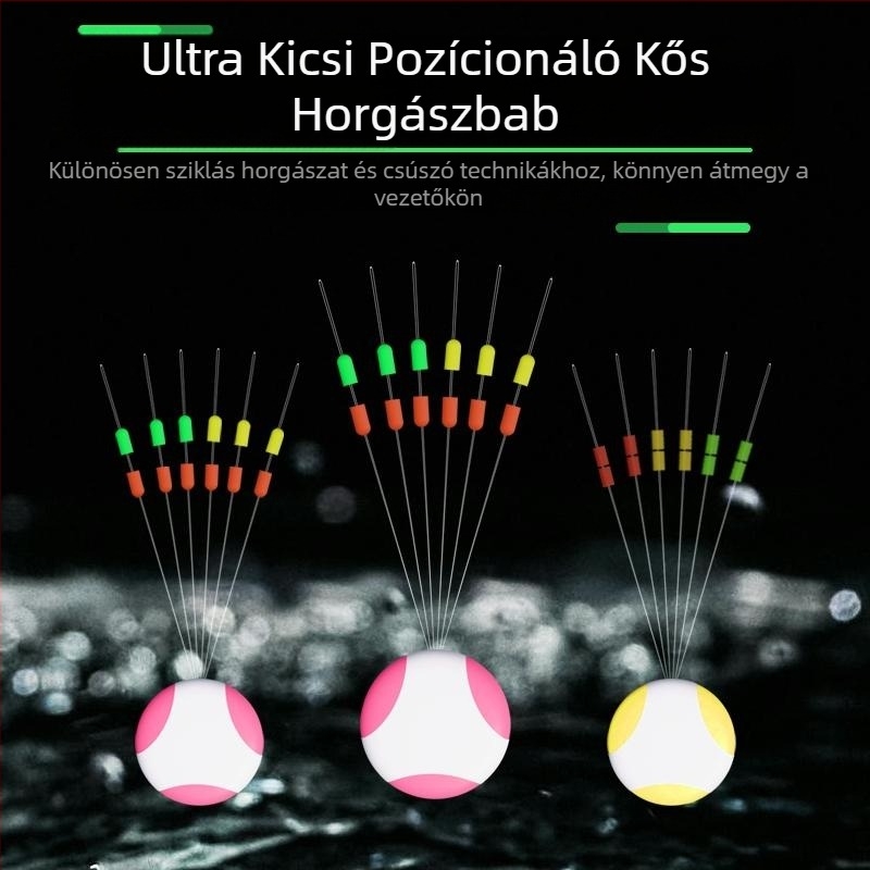Pamut horgászzsinór-készlet csúszó úszókkal, pamutszálú csomókkal, dupla fél üregű gyöngyökkel hosszú dobásokhoz, dupla pozíciózáró — Anyag: selyem virág; Eredet: Más