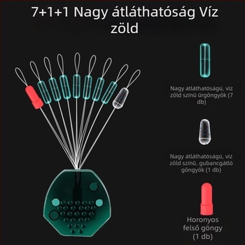 Átlátszó szilikon űrgyöngy készlet, ultra szoros, pöttyös víz-zöld színű, vonalszett kiegészítők