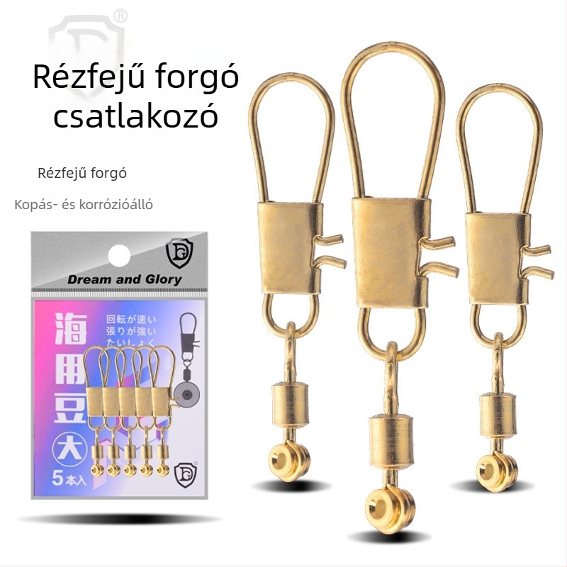 Rézfejű tengeri horgászkészlet: űrgyöngyök, nyolcas alakú gyűrű, nagy hasú úszó, külső APO csatlakozó