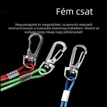 Acélhuzalos horgászzsinór botvédő kötél, 3–20 m hosszú, védő zsinór a bothoz space beads