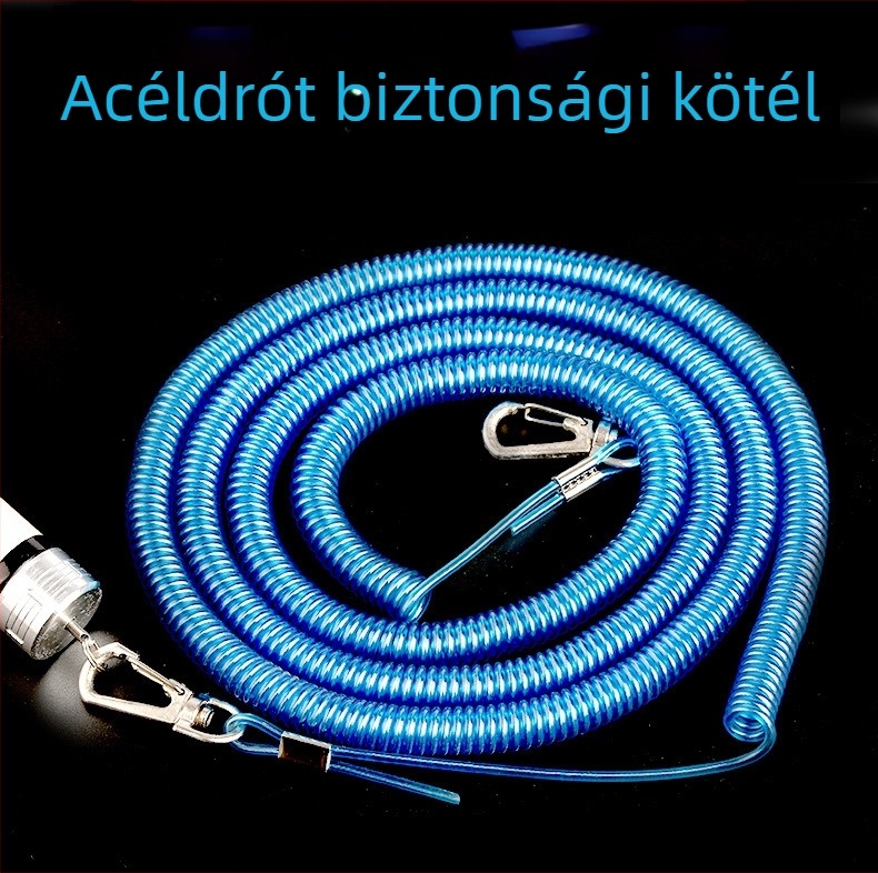 Acélhuzalos horgászzsinór botvédő kötél, 3–20 m hosszú, védő zsinór a bothoz space beads