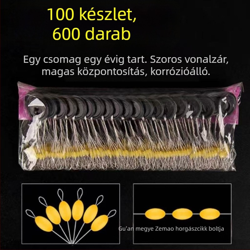 Horgászorsó készlet szilikon zárógyöngyökkel, marhacsont-zároló gyöngyökkel és kis kiegészítőkkel