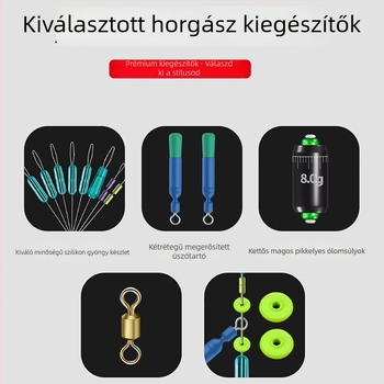 Csúszó úszó készlet part menti horgászathoz, gyöngyökkel és pamut kötésszalaggal