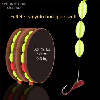 Kész horgász damil szett hétcsillagos úszóval és tövises horogokkal