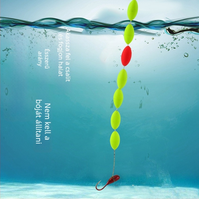 Kész horgász damil szett hétcsillagos úszóval és tövises horogokkal