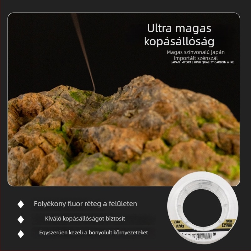 Sub-line Tebon — szénszálas horgász zsinór, nagy szakítószilárdságú, kopásálló vezető zsinór tengeri és szikla horgászatához, 120 darabos csomag