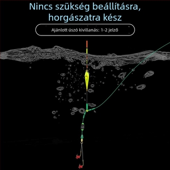 Állíthatatlan úszóval ellátott készlet, arany hüvely, dupla horog, teljesen kötött fő damillal horgászathoz