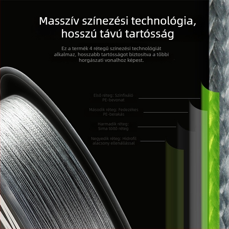 PE anyagú fő halászati damil – anyag PE, szakítószilárdság 6–100 lb, 20 db dobozban, márka famous eyes (PE, 6–100 lb, 20 db)