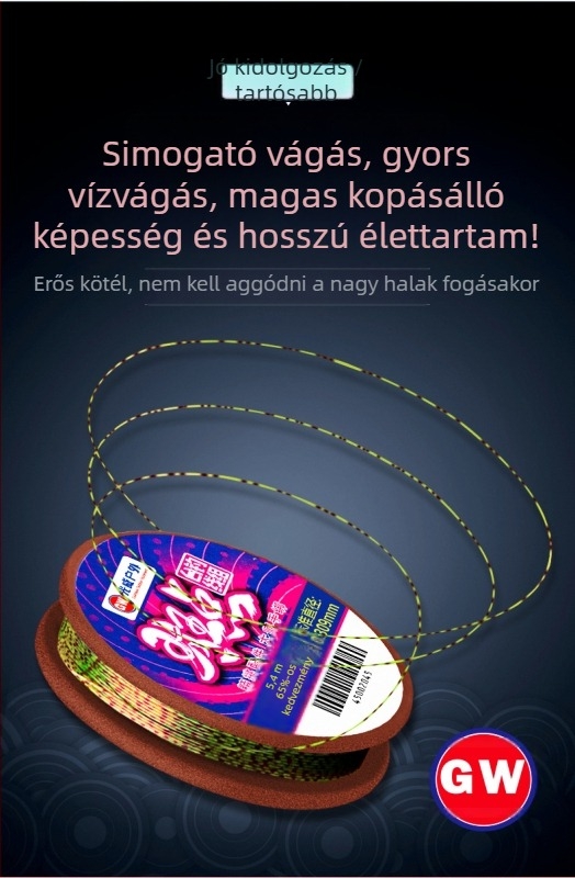 GW/Guangwei horgász főzsinór, pettyes mintázattal – kész készlet, nylon, nagy szakítószilárdság