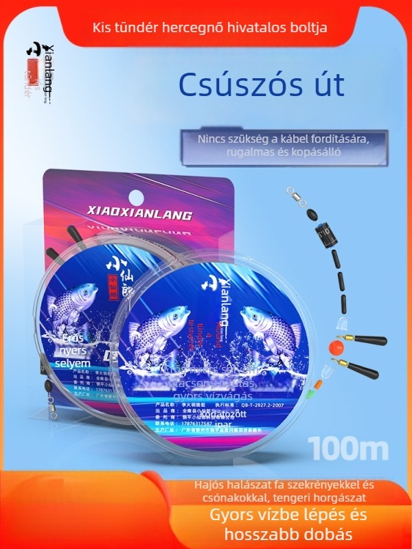 Előre kötött part menti jig készlet csúszó úszóval a hosszú dobásokhoz; horgászfelszerelés nehéz fő zsinórral nagy halakhoz