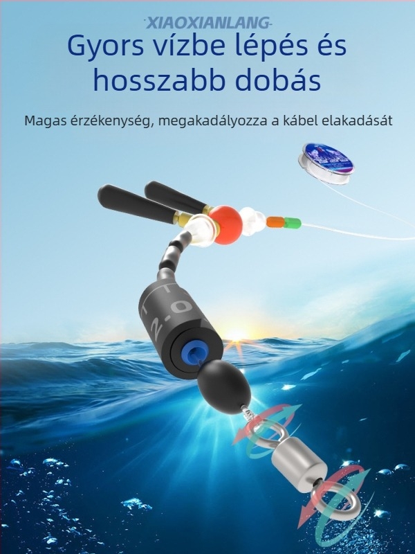 Előre kötött part menti jig készlet csúszó úszóval a hosszú dobásokhoz; horgászfelszerelés nehéz fő zsinórral nagy halakhoz