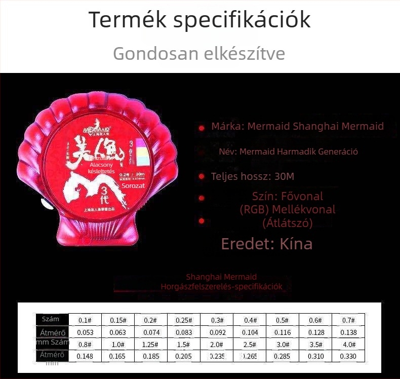 Fő halászati damil – Nylon, Shanghai Mermaid, szuper erős, 10 darabos csomag