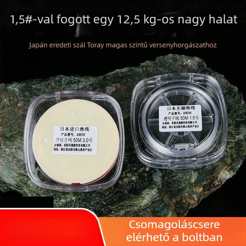 Fő horgászzsinór, nejlon, erős, 50 m hosszú, 10 tekercses doboz