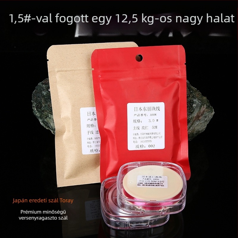 Fő horgászzsinór, nejlon, erős, 50 m hosszú, 10 tekercses doboz