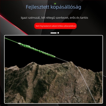 Szénszálas előkötél halászathoz, teherbírás 20–220 lb
