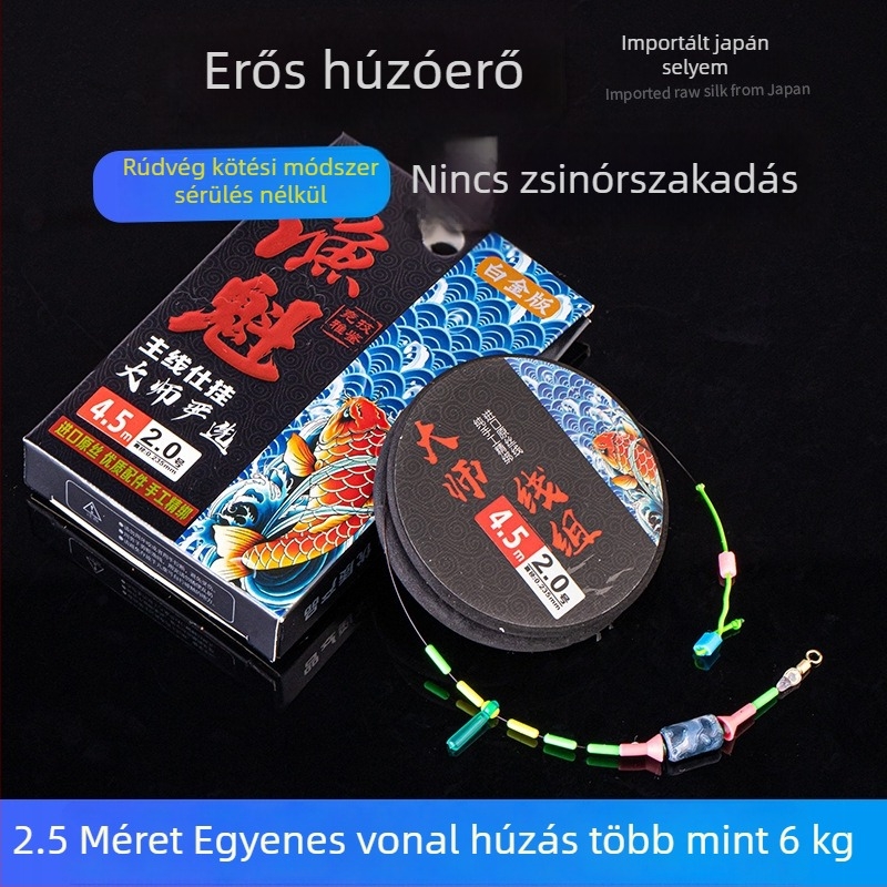 Yukui Csomómentes fő damil készlet – nylonból készült fő damil rekreációs horgászathoz, alkalmas tavakra, patakokra és folyókra, hossz 3,6–8,1 m