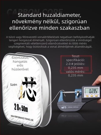 Heidi fő horgászvonal, karbonszerkezetű mag Hercules