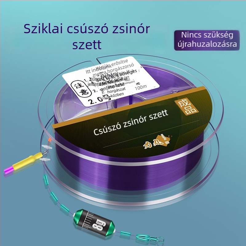 Teljes horgász damil készlet csúszó úszóval, hosszú dobásra tervezett bottal és teljes kiegészítőkkel