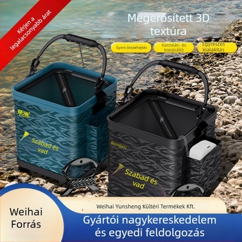 Hordozható összecsukható vízvödör élő halak számára, EVA anyag, kültéri horgászathoz