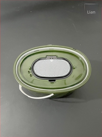 Ováli élőhalas vödör szűrővel, kétszintes PP, patakhoz, 714 g