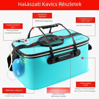Élőhalas vödör összehajtható EVA dizájnlal, vastagított és többfunkciós (Anyag: EVA; Bruttó súly: 1)