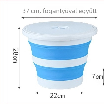 Összecsukható hordozható vödör élő halak számára, fedéllel, autóba szerelhető, nagy kapacitású, polipropilénből (PP)