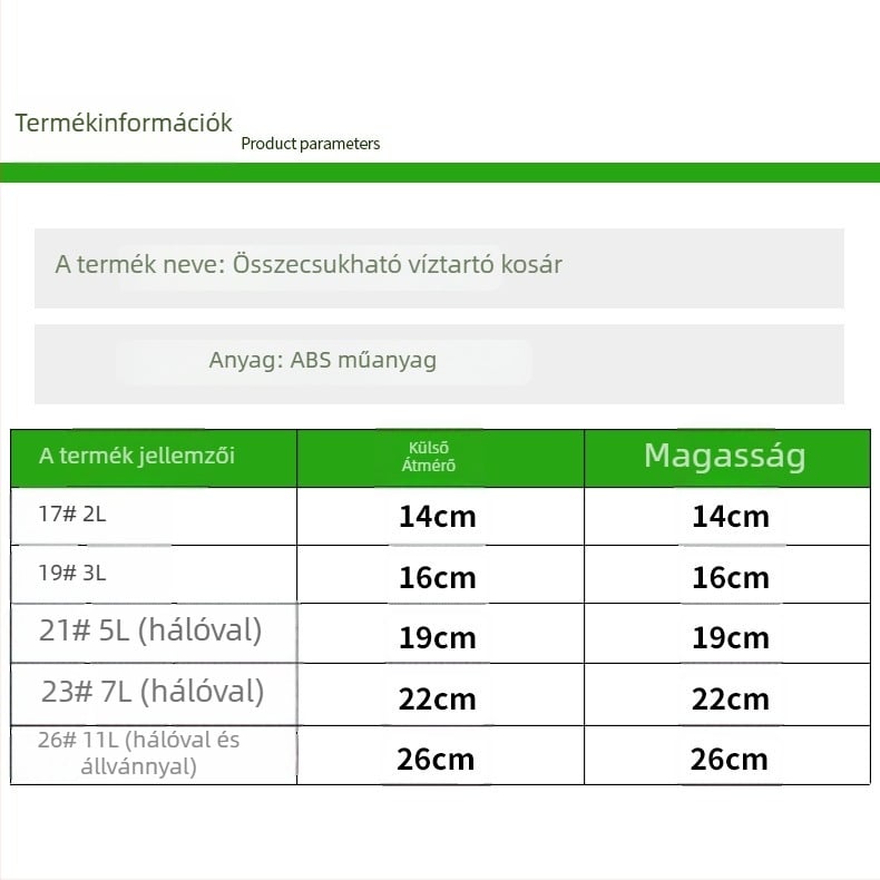 ABS összecsukható élőhalas vödör fedéllel és kötéllel, hordozható horgászathoz