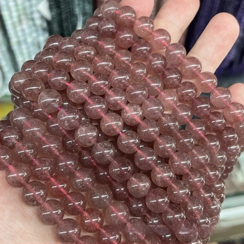 4–12 mm természetes eper kristály lapos gyöngyök DIY ékszerkészítéshez
