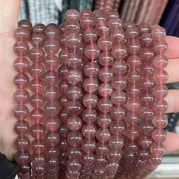 4–12 mm természetes eper kristály lapos gyöngyök DIY ékszerkészítéshez