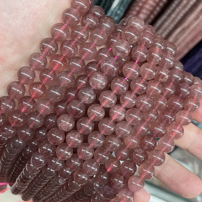 4–12 mm természetes eper kristály lapos gyöngyök DIY ékszerkészítéshez