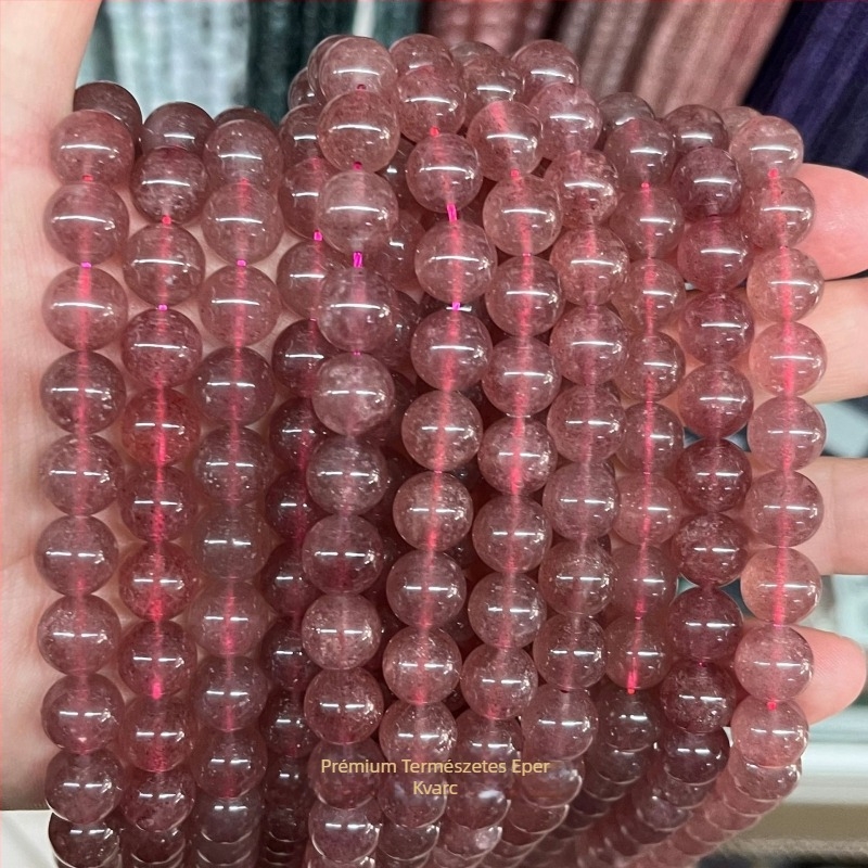4–12 mm természetes eper kristály lapos gyöngyök DIY ékszerkészítéshez