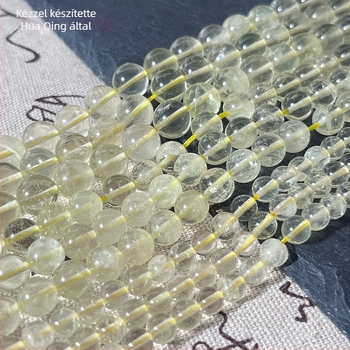 Citromkvarc gyöngyök DIY ékszerekhez, polírozottak, félkész kiegészítők