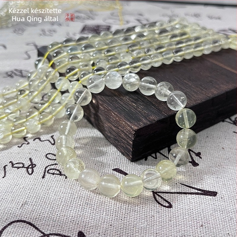 Citromkvarc gyöngyök DIY ékszerekhez, polírozottak, félkész kiegészítők