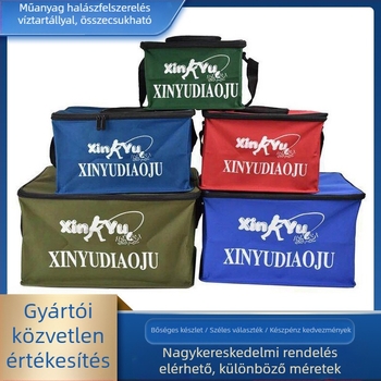 Vászonból készült összecsukható halászati tartály fedéllel, hordozható élőhalas doboz, kapacitás 9 liter alatt