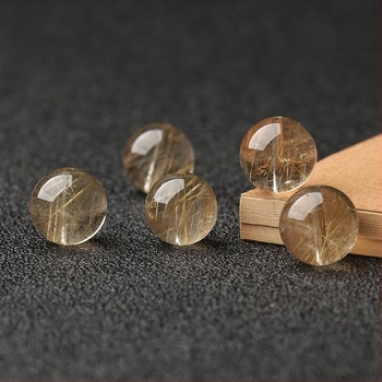 Természetes braziliai arany kristály gyöngyök, kerek, 8 mm, DIY karkötő és nyaklánc kellékei, egyetlen gyöngy, félkész termék