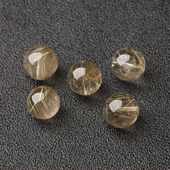 Természetes braziliai arany kristály gyöngyök, kerek, 8 mm, DIY karkötő és nyaklánc kellékei, egyetlen gyöngy, félkész termék