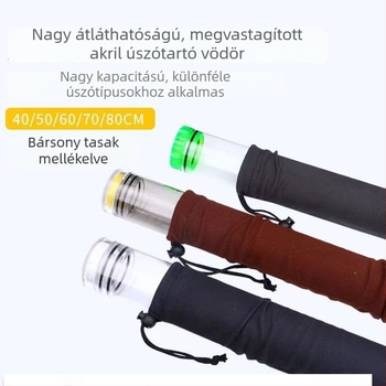 60 cm átlátszó akril vödör, teljesen zárt, horgászati felszerelés