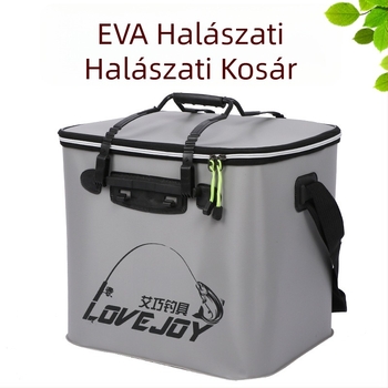 EVA horgász vödör, vízálló, összecsukható, megerősített kivitel, tömeg 1 kg