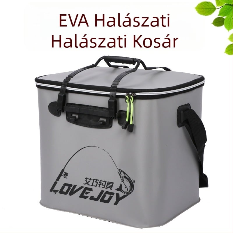 EVA horgász vödör, vízálló, összecsukható, megerősített kivitel, tömeg 1 kg