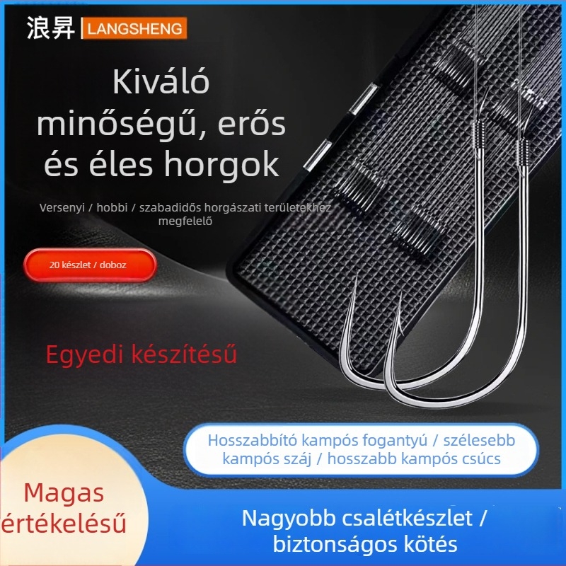 Waves alháló alatti kettős horogkészlet, tüskés horogok, 200 darab horgászat