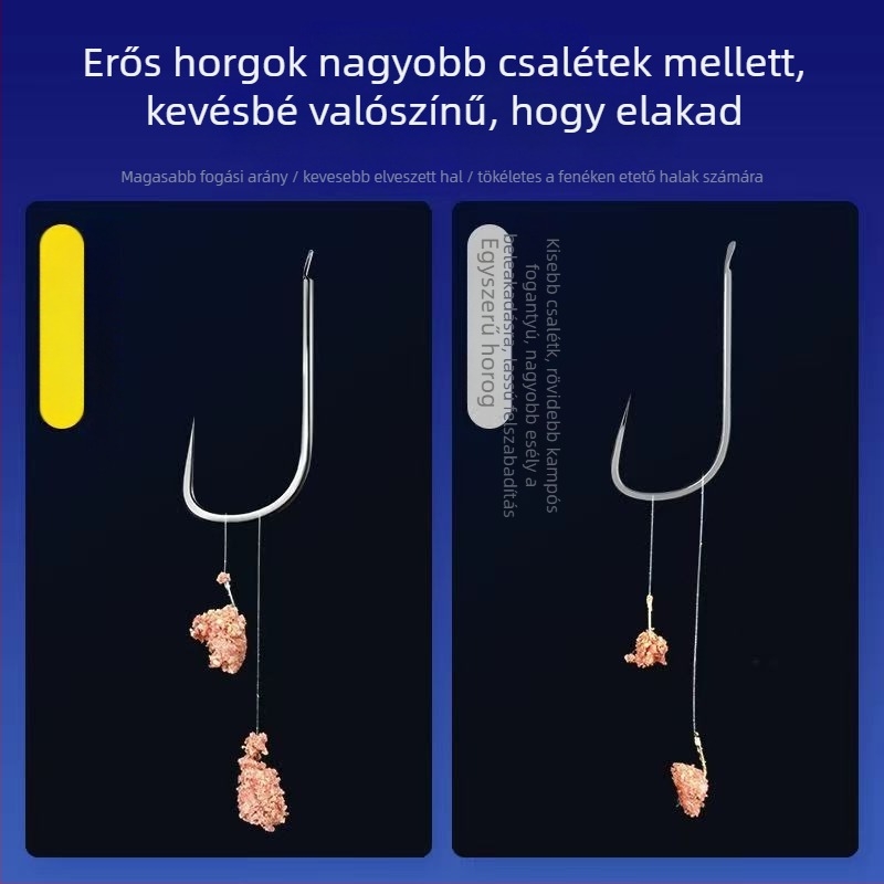 Waves alháló alatti kettős horogkészlet, tüskés horogok, 200 darab horgászat