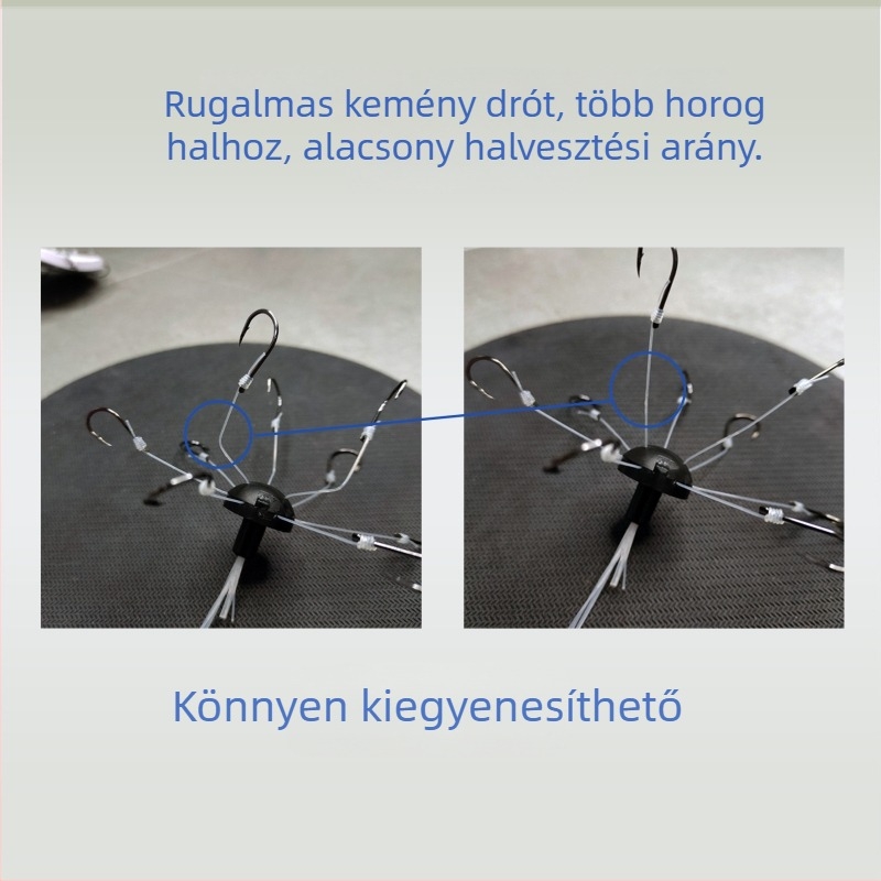 Treasure in the Lake nagyhalaknak készített előkötött merev drótos univerzális repülő horog készlet, silver carp és bighead carp számára, 12–16#, 10 db