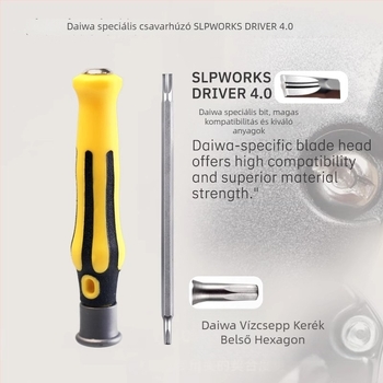 Többcélú orsó-karbantartó eszköz – S2 szerszámacél, Shimano/Dawa kompatibilis, domború fejű csavarhúzó és kiemelkedő fejű csavarhúzó